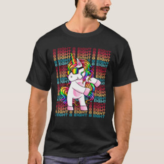 8 Years Old Unicorn Flossing 8Th Birthday Unicorn T-Shirt