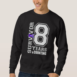 8 Years Survivor I Wear Purple Ribbon Lupus Awaren Sweatshirt