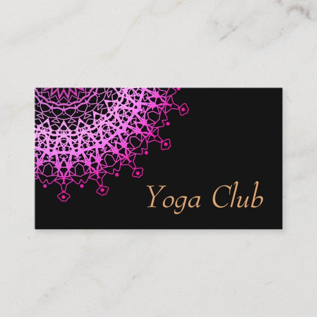 8. Yoga Centre, yoga, sports,  Golden mandala Business Card (Front)