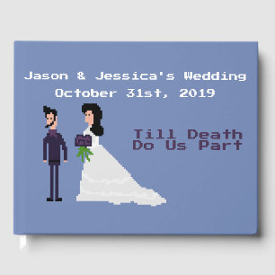 8bit Geek Gothic Til Death Do Us Part Wedding Guest Book