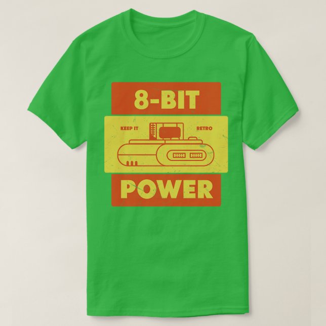 8bit Power Retro Gamer T-Shirt (Design Front)