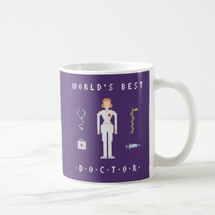 8Bit Style Female Doctor Coffee Mug