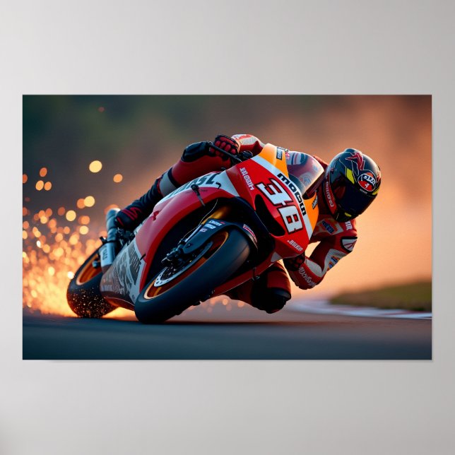 8K MotoGP Elite: High-Velocity Superbike Digital A Poster (Front)