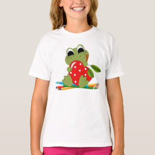 #8Lil Lady Frog Bella Ringer T-Shirt
