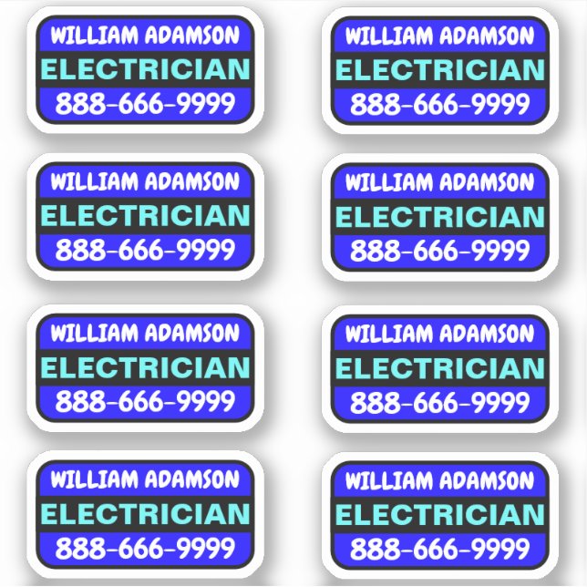 8pcs Electrician Name & Phone Number - Promotional (Front)