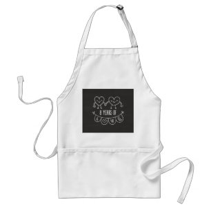 8th Anniversary Gift Chalk Hearts Standard Apron
