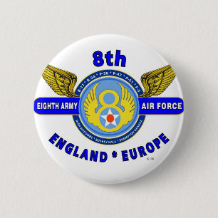 8TH ARMY AIR FORCE "ARMY AIR CORPS" WW II 6 CM ROUND BADGE