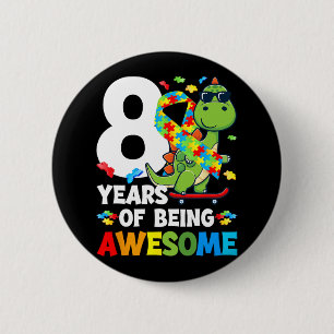8th Autism Birthday Party Eight Year Old Autistic 6 Cm Round Badge