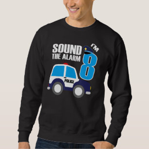 8th Birthday 8 Eight Year Old Police Car Cop Offic Sweatshirt