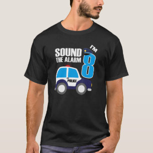 8th Birthday 8 Eight Year Old Police Car Cop Offic T-Shirt