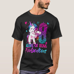 8th Birthday 8 Year Old Girl Flossing Unicorn Par T-Shirt