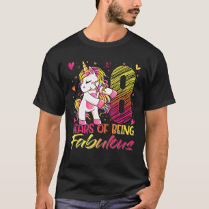 8Th Birthday 8 Year Old Girl Flossing Unicorn Part T-Shirt