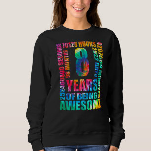 8th Birthday 8 Years Old Retro Tie Dye Hippie Sweatshirt