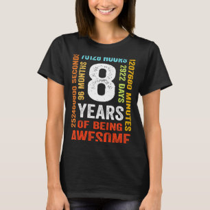 8th birthday 8 years old vintage retro 96 months T-Shirt
