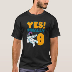 8th Birthday Astronaut Space Themed Party 8 Year O T-Shirt