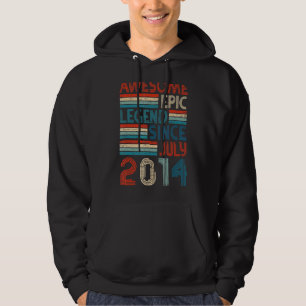 8th Birthday Awesome Epic Legend Since July 2014 Hoodie