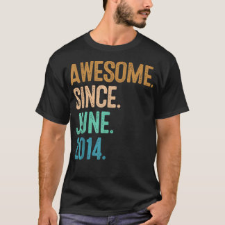 8th birthday Awesome since June 2014  T-Shirt