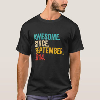 8th Birthday  Awesome Since September 2014 8 Years T-Shirt