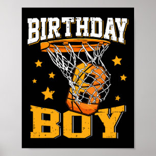 8th Birthday Basketball Boy 8 Year Old Basketball  Poster