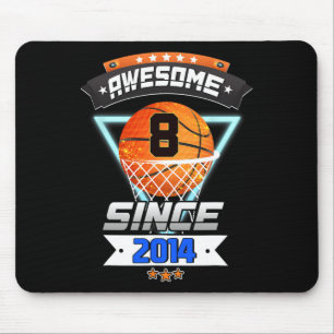 8th Birthday Basketball Player 8 Years Old Boy Gi Mouse Mat