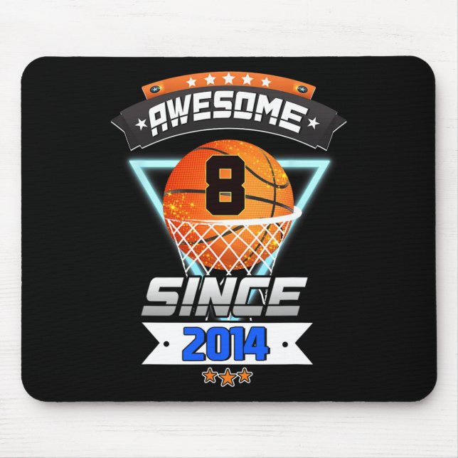 8th Birthday  Basketball Player 8 Years Old Boy Gi Mouse Mat (Front)