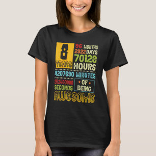 8th Birthday Boy 8 Years Of Being Awesome Made In T-Shirt
