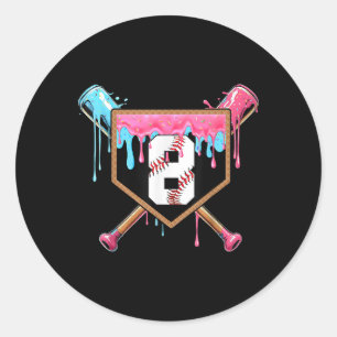 8th Birthday Boy Baseball Birthday Party 8 Year Ol Classic Round Sticker