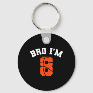 8th Birthday Boy Bro 8 Year Old Bday Party Basball Key Ring