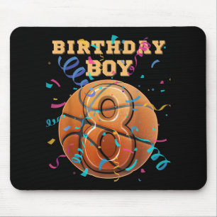 8th Birthday Boy Eight 8 Years Old Basketball Play Mouse Mat