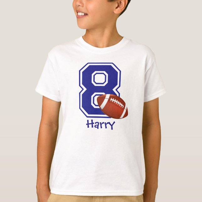 8th Birthday boy football personalised T-Shirt (Front)