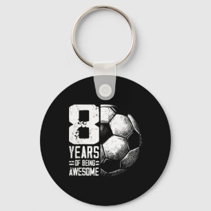 8th Birthday Boy Girl Soccer Player Footll 8 Years Key Ring