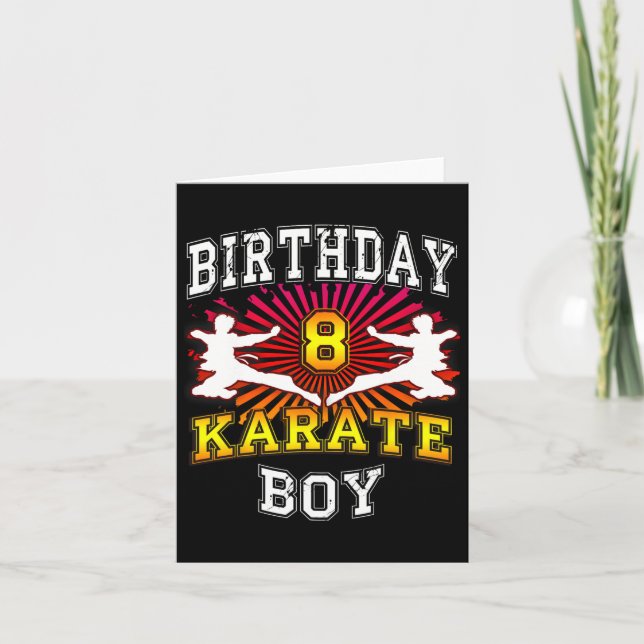 8th Birthday Boy - Karate 8 Years Old Kid  Card (Front)