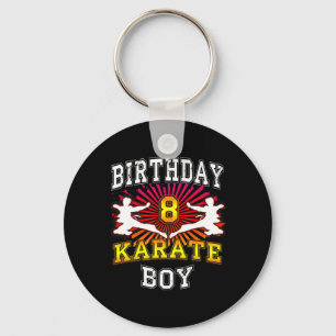 8th Birthday Boy - Karate 8 Years Old Kid Key Ring
