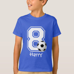 8th Birthday boy soccer personalised-2 T-Shirt