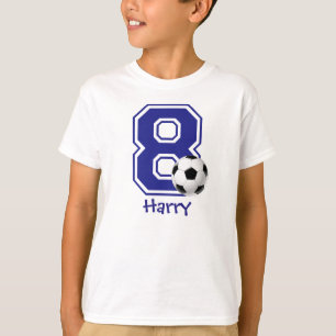 8th Birthday boy soccer personalized T-Shirt