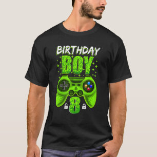 8th Birthday Boy Video Games Gamer Gaming 8 Year O T-Shirt