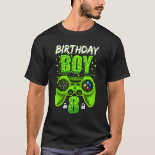 8th Birthday Boy Video Games Gamer Gaming 8 Year O T-Shirt