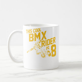 8Th Birthday Boys Bmx Rider Fan Coffee Mug