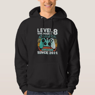 8th Birthday Boys Level 8 Unlocked Awesome 2014 G Hoodie