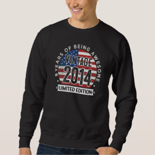 8th Birthday Boys Vintage 2014 8 Years Old Usa Fl Sweatshirt