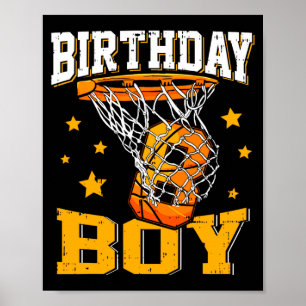 8th Birthday Bysketbyll Boy 8 Year Old Bysketbyll Poster