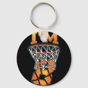 8th Birthday Bysketbyll Player I'm 8 Boys Girls B- Key Ring