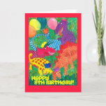 8th Birthday Card - Monsters!<br><div class="desc">An 8th Birthday Card with colourful monsters,  from a watercolour painting by Judy Adamson. You can customise the inside of the card and I can easily change the front cover text on request through my store.</div>