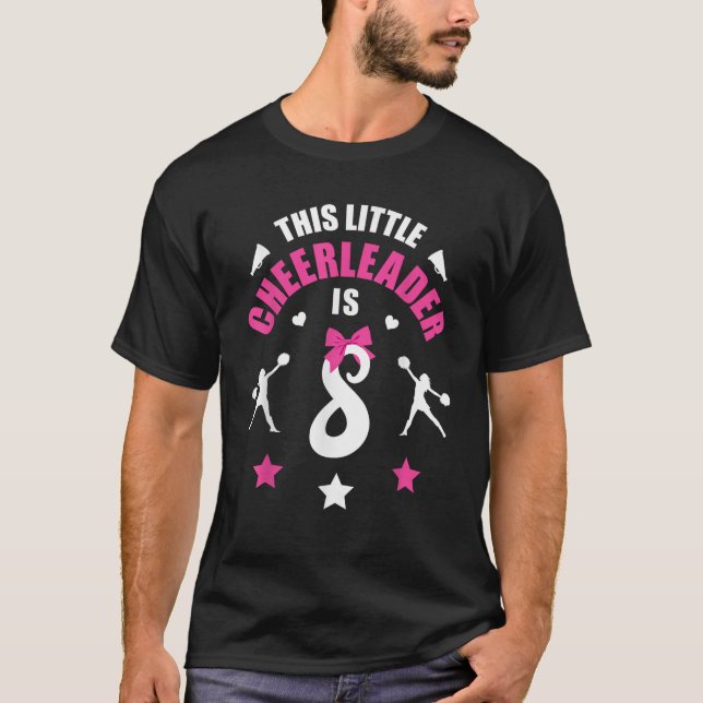 8th Birthday Cheerleader Girl  8 Years Old Girls G T-Shirt (Front)