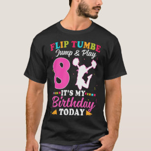 8th Birthday Cheerleading Girl 8 Year Old Cheerlea T-Shirt