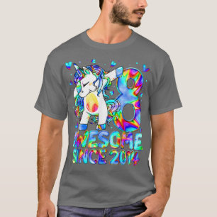 8th Birthday Colorful Tie Dye 8 Year Old Unicorn G T-Shirt