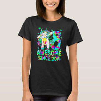 8th Birthday Colourful Tie Dye 8 Year Old Unicorn T-Shirt