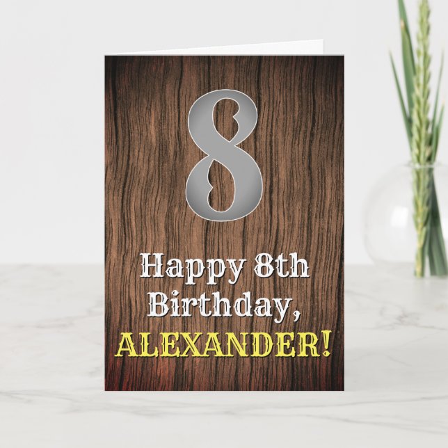 8th Birthday: Country Western Inspired Look, Name Card (Front)