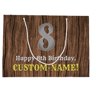 8th Birthday: Country Western Inspired Look, Name Large Gift Bag