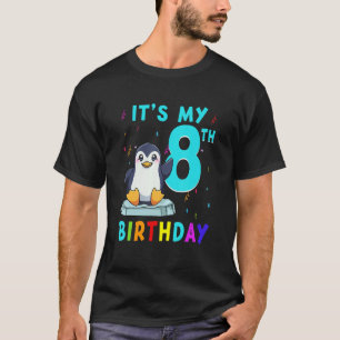 8th Birthday Cute Penguin Birthday 8 Years Old T-Shirt